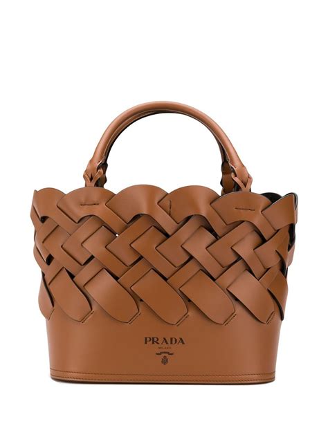 prada wicker tote bag|prada brown leather tote bag.